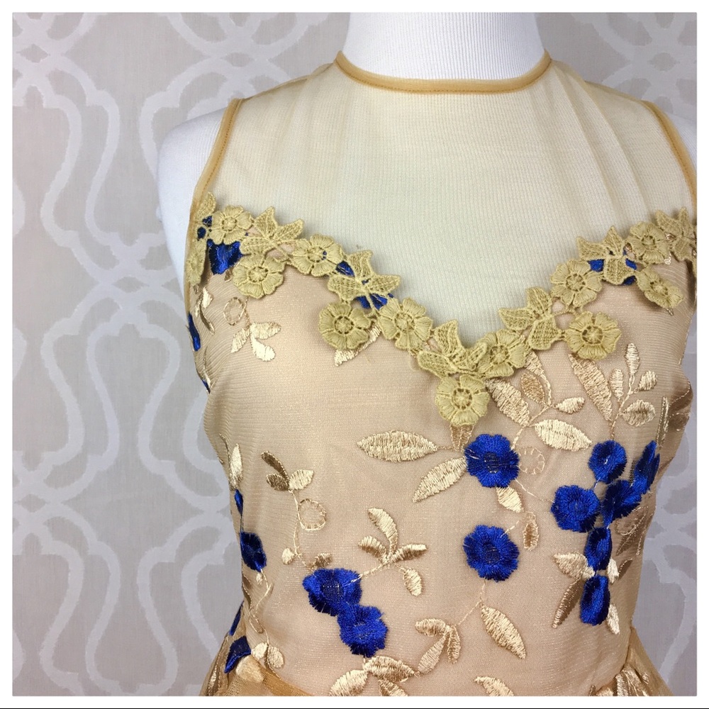 Enchanted Indigo & Golden Party Dress - Picture 2 of 8